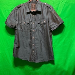 Guess dark blue button up shirt